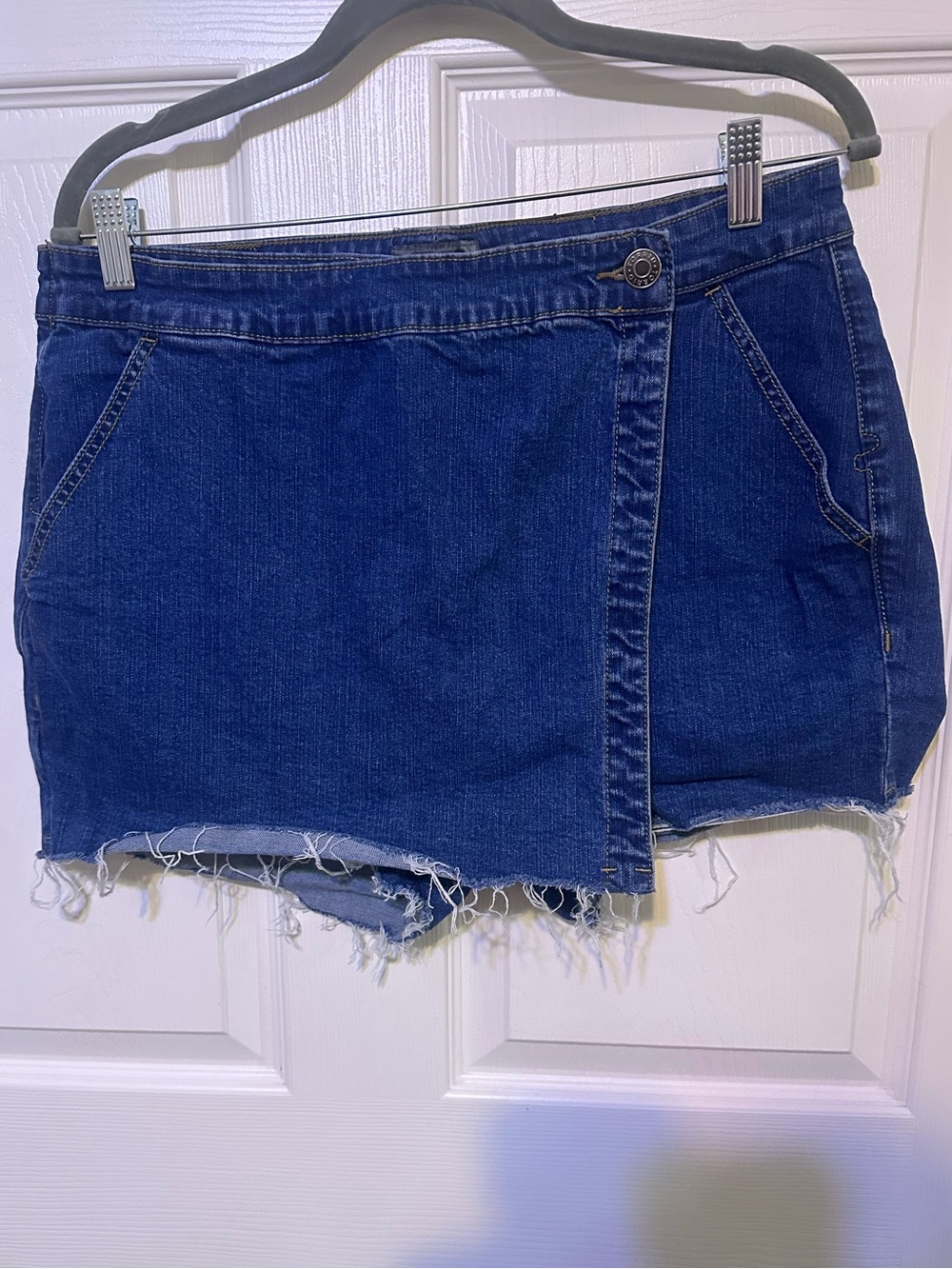 torrid Dark Indigo Denim Mini Skort with Button Front